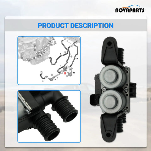 Heater Control Valve Solenoid For BMW X5 X6 2004 2019 E53 E70 F15 F16 HVAC Water Valve Replacement Direct Fit 64116910544
