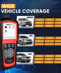 AutoLink AL619 Scanner for OBD2 Cars From 1996 Through 2015 showing vehicle coverage across Europe, USA, and Asia.
