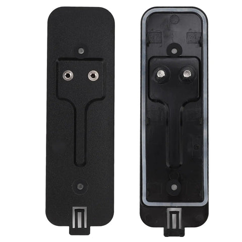 Front and back view of Black Video Doorbell Back Plate Replacement Part With Hooks, Easy Install Back Plate Kit