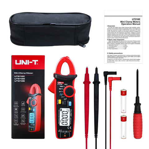 Mini Digital Clamp Meter And Phillips Screwdriver Kit for HVAC and Home DIY with True RMS measurement, cables, and accessories.