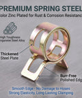 Top Shelf 75 PCS Spring Hose Clamp Assortment Kit With 5 Universal Sizes For Fuel Lines Vacuum Pipes Silicone Tubing Quick Install Galvanized Steel Fasteners Heavy Duty Auto Repair DIY Fixes spring steel clamp, zinc plated, burr-free edge