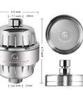 High Pressure Shower Head With Twenty Three Stage Filter For Chlorine Reduction Heavy Metal Removal California Compliant 1.8 GPM