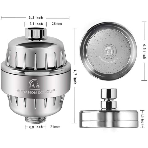 High Pressure Shower Head With Twenty Three Stage Filter For Chlorine Reduction Heavy Metal Removal California Compliant 1.8 GPM