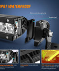 Slim 11 Inch LED Light Bar 2 Pack 26 LED Single Row Spotlight Flood Combo For Off Road 4x4 Trucks SUVs ATVs UTVs Roof Bumper Lamp Amber 2200K Beams For Night Driving IP67 waterproof bracket detail