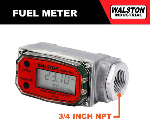 Industrial Digital Fuel Meter For Diesel Gasoline Kerosene And Lubricants With Three Quarter Inch NPT Connection 3 To 30 GPM