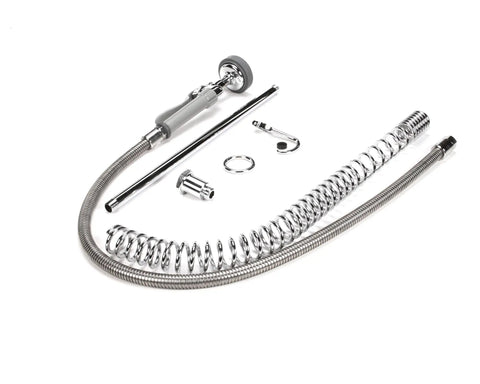 B 0133 LB Pre Rinse Spring Action With Riser Hose And Spray Valve For Busy Commercial Kitchens And Food Service Stations Durable OEM Replacement Part For Reliable Performance And Easy Installation, chrome hose kit