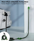 Built Like A Tank 30 Amp Nema 14 30 Extension Cord 10 Foot Length plugged into wall outlet for Tesla EV charging.