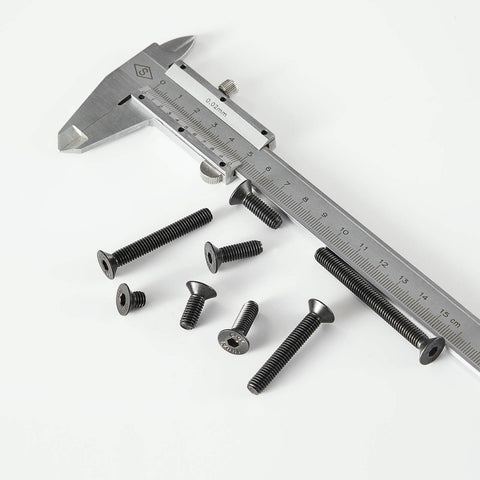 Heavy Duty M6 Flat Head Hex Socket Cap Screws Set, 8, 12, 16, 20, 25mm Lengths, Fully Threaded Countersunk Bolts