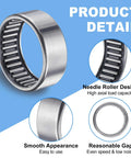 Needle Roller Bearings 1-1/4 Inch Bore 1-1/2 Inch Outer Diameter 5/8 Inch Width Chrome Steel Open End With Steel Drawn Cup Cage