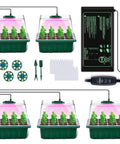 Seed Starter Tray Kit No Fuss With Heat Mat And Grow Light, 5 Pack Seedling Trays With covers and accessories