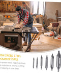 KALLORY 12-piece high-speed steel center drill bit set with 60-degree chamfer bits for wood/metal, shown in workshop