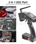 Beefed Up 7 Channel RC Transmitter With Waterproof Gyro Receiver And Surface Remote showing 3 in 1 DSC Port usage options.