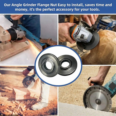 Four Pack Inner Disk Flange Nut Kit For Angle Grinders Replacement Parts Bulked Up With Wear Resistant Steel on cutting equipment.