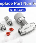 L08 Hydraulic Flow Control Valve Bidirectional Restrictor, silver, with fittings and knobs, replacement for STB-G3/8 for mini excavators.