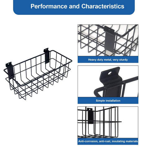 Ultimate Slatwall Storage Kit For Garage And Shop Organization With 3 Baskets And 26 Heavy Duty Hooks Multisized Slat Wall Accessories basket