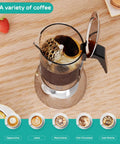 Stovetop Moka Pot For 9 Cups Espresso Maker 15oz Italian Coffee Clear Glass And Stainless Steel Base Silver Finish 450ml