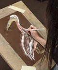 Artist using White Charcoal Pencil Set Six Pack For Dark Paper Highlights And Sketching Pro Grade Blendable Pencils For Drawing