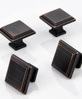 Oil Rubbed Bronze Square Cabinet Knobs Set Of 10 1.3 Inch Drawer Pulls For Cabinets And Furniture Vintage Yet Modern Hardware