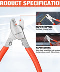 Close-up of cable cutter from Beefy Heavy Duty Bolt Cutter Set 3 Piece With Carrying Bag Includes 14 Inch Bolt Cutter 8 Inch Mini Bolt Cutter And 8 Inch Cable Cutter For Locks Wires Barbed Wire Chains And More.
