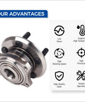 Side view of rear wheel hub and bearing assembly replacement for 2009 2014 Chrysler 300, 2008 2014 Dodge Challenger and Charger