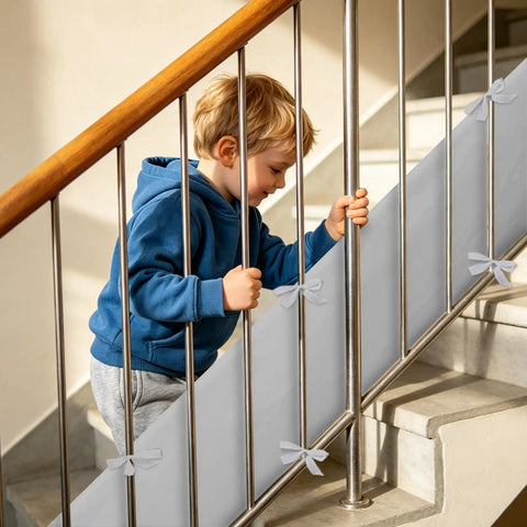 Soft Padding Panels For Kid Spaces And Stairs Rails With Tie Straps Edge Guard for safety on stairs