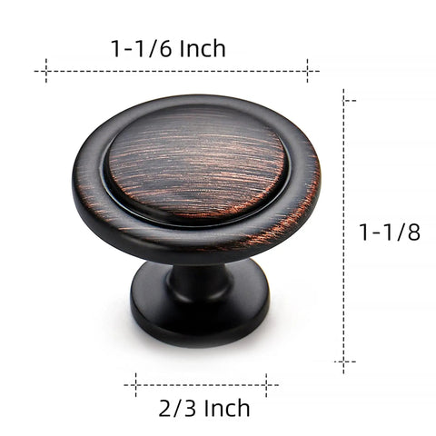 Oil Rubbed Bronze Cabinet Knobs And Drawer Pulls Set 30 Pack One And A Quarter Inch Round Door Pulls And Knobs dimensions