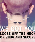 Adjustable No Tail Eyewear Retainer Cable Strap for Sunglasses and Glasses on neck, tactical black, secure fit.