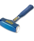 Heavy Duty 4 Pound Drilling And Crack Hammer, USA Made Sledge Hammer with blue shock reduction grip on white background.