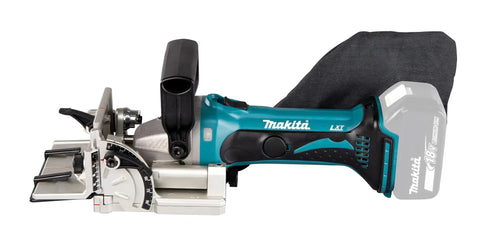 Killer 18V Cordless Biscuit Jointer design features an ergonomic handle and anti-kickback guard for precision woodworking cuts.