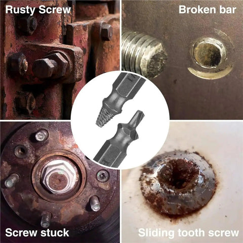 Hot Deal Stripped Screw Extractor Kit With Left Tapered Drill Bits For Easy Removal Of Damaged Bolts And Screws High Carbon Steel DIY Tool Set Five Piece Gadgets For Woodworking Pros Making Repairs A Breeze on rusted screws and broken bolts