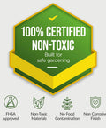 100% Certified Non-Toxic badge for Outdoor Metal Raised Garden Bed 8 By 4 By 2 Ft Deep Root Planter For Vegetables Herbs And Flowers 478 Gallon Capacity Non Toxic Materials Heavy Duty Black