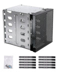 5.25 Inch To 5x 3.5 Drive Tray Rack With Fan Space, Detachable Galvanized Steel And ABS Construction, DIY Ready Cooling Slot