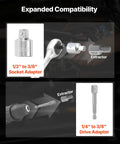 Smooth Operator 65 Piece Bolt Extractor Kit And Screw Removal Set With Left Hand Drill Bits for socket and drive adapters.
