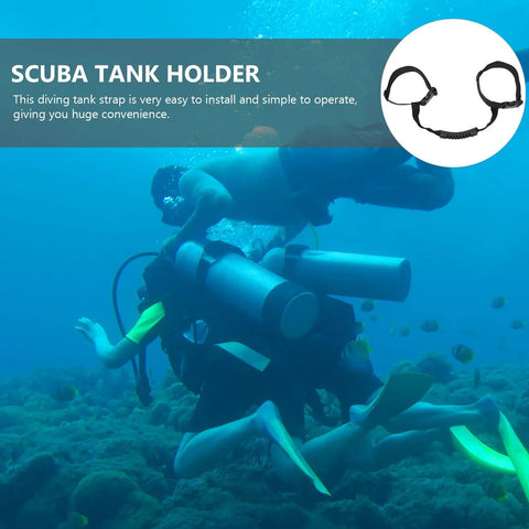Elastic Dive Tank Strap With Handle For Portable Scuba Cylinder Band in underwater use, focusing on durability and ease of use.