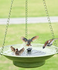 Solar Powered Hanging Bird Bath Fountain With Metal Bowl Bubbler For Outdoor Gardens And Patio Decor 30 Inch High Bird Water Feature Sun Driven Water Sprayer That Attracts Birds And Adds Yard Vibes with birds bathing