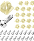 Set Of 20 License Plate Mounting Kit With Stainless Screws And Galvanized Nylon Bases For Front And Rear Plates On Cars Trucks And Frames Self Tapping Bolts To Replace Worn Out Hardware For A Clean Secure Fit