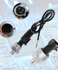 0 To 100 PSI Pressure Sensor Transducer For Fuel Oil Air And Water With One Eighth Inch NPT Thread And Harness Kit 316 Stainless Steel Automotive Marine And Truck Compatible, showing connectors and wiring