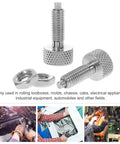 Heavy Duty Locking Spring Plungers With Retractable Indexing Pin Stainless Steel Two Piece Set shown with knurled handle and nut.