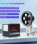 Rock Solid Rolling Wheel Length Measuring Tool With HD Digital Display, black counter with roller, measuring up to 999999 yards or meters.