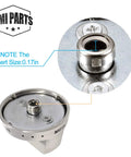 Gas Range Burner Dial Knob Replacement for Samsung Ovens and Stoves, showing 0.17in insert size detail and brand logo
