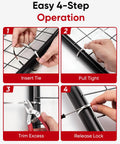 52-Piece 304 Stainless Steel Zip Tie Kit With Unlock Tool And Industrial Scissors, 11.8 Inch Self-Locking Cable Ties usage steps