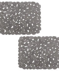 Pebble Sink Mat 2 Pack For Stainless Steel And Ceramic Sinks, PVC Dish Drying Mats Protectors For Bottom Of Kitchen Sink, Grey Finish
