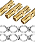 12 Piece Hose Repair Kit With Brass Barb Fittings For 5/8 To 3/4 Inch Hoses Garden Water Hose Connectors With Clamps
