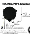 Hidden Self Retracting Cornhole Measuring Device For Regulation 27-Foot Distance Between Boards, No Tangled Rope Or Tape, Quick Setup, Discreet Accessory That Stays Ready During Gameplay. black 4 1/4-inch regulator dimensions