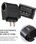 No Sweat Easy Install 220V To 12V Car Cigarette Lighter Plug Converter with dual prongs and indicator light for home use.