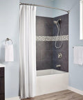 Bathroom with Sage Traditional Double Post Toilet Paper Holder Brushed Nickel Finish With Spring Loaded Mechanism wall mounted.