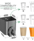 Two Seat Cup Dispenser Wall Mount For Two To Sixteen Ounce Paper And Plastic Cups Adhesive Cup Holder dimensions and compatibility