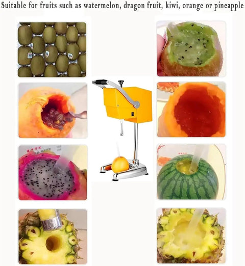 Heavy Duty Manual Commercial Electric Juicer Press With Corer And Double Blades For Large Fruits, suitable for various fruits.