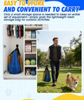 Man carrying Dog Agility Cone Set With 12 Inch Hurdle Cones, Backyard Obstacle Course Kit, easy to store in a mesh bag.