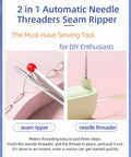 2 In 1 Automatic Needle Threader And Seam Ripper For Quick Sewing And Quilting Projects with Loop Needle Threader